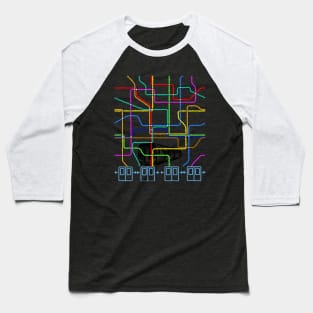 Colorful Subway Map Baseball T-Shirt